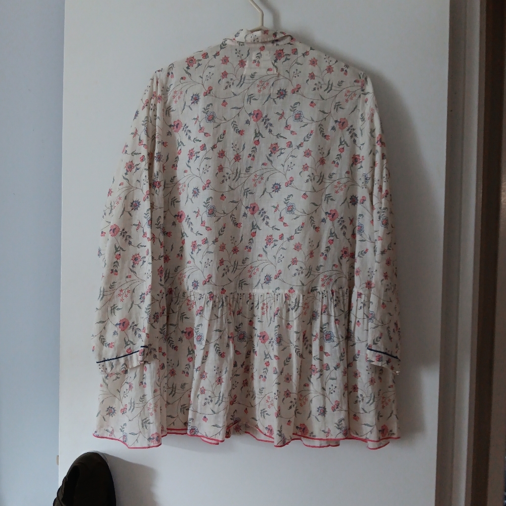 EKA Handmade in India Cotton Floral Blouse SML - Picture 3 of 5